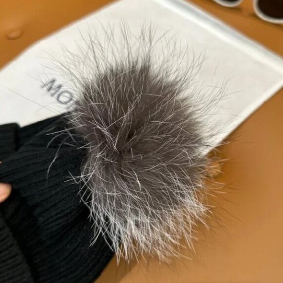 Moncler Black Ribbed Beanie withPom main image 4